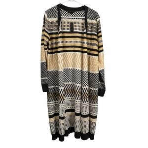 Lety & Me Long Sweater Cardigan Womens L Open Front Knit NWT